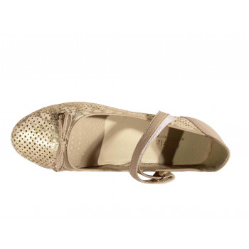 Туфли детские для девочек 1432-1044золото GLORIA фото - Mercury-shoes